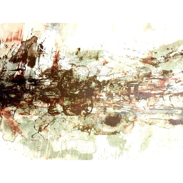 Wood Zao Wou-ki - Original Lithograph - Abstract Composition 1962 For Sale - Image 7 of 8