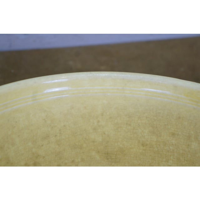 Yellow Antique American Yellowware Banded Beehive Mixing Bowl Rolled Rim Stoneware For Sale - Image 8 of 15