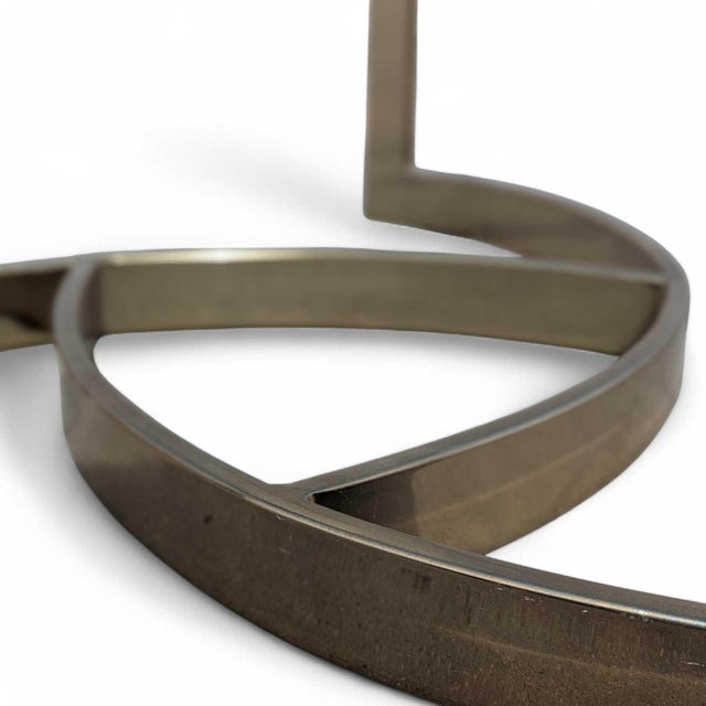 Mid 20th Century Brass and Glass Interlocking Geometric Coffee Table For Sale In Los Angeles - Image 6 of 18