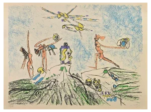 Sebastian Matta, Personnages, Lithograph, 1980s
