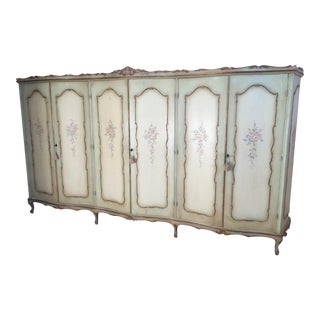Italian Painted Triple Armoire, Circa 1900's For Sale