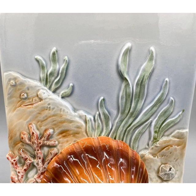 Otagiri Company Vintage Otagiri Japan Ceramic Seashell & Starfish Bookends — Coastal / Nautical For Sale - Image 4 of 11