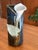 Important vintage stoneware vase with a blue camaieu glaze and slip-decorated design of an arum lily and celadon green...
