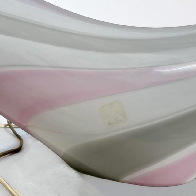1980s Vetri-Murano Glass Art Crescent Shaped Table Lamp For Sale - Image 5 of 10