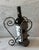 French Vintage Metal Wine Bottle Rack With Grape Leaf Design For Sale - Image 3 of 12