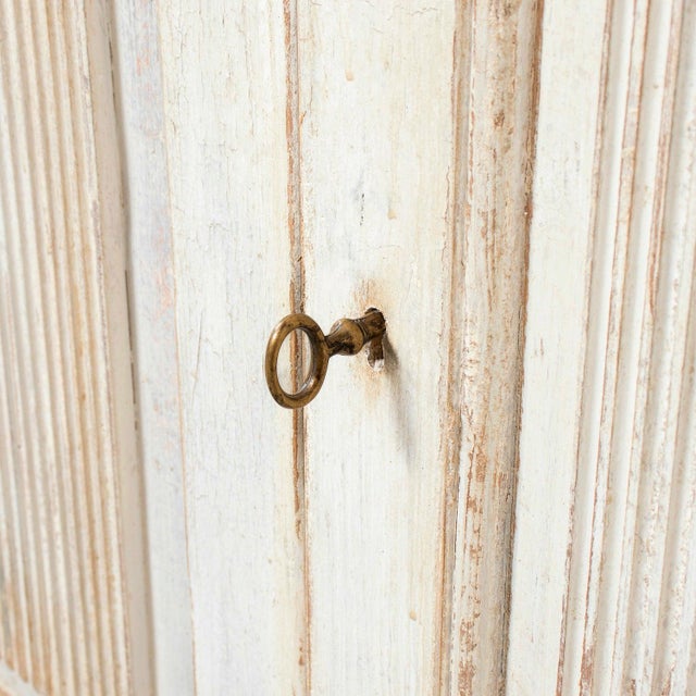 Handcrafted Gustavian Style Painted Buffet With Reeded Front For Sale - Image 14 of 17