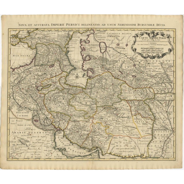 Antique Map of the Persian Empire, 1742 For Sale