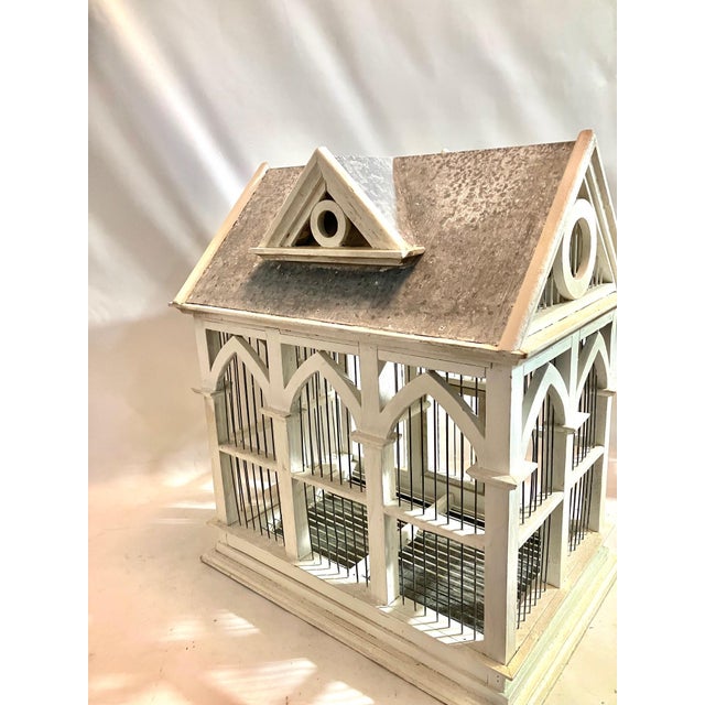 Coastal Architectural Bird Cage For Sale - Image 10 of 12