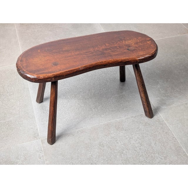 Brown Rustic Hand-Carved Wood Bench with Organic Free-Form Top, 1940s For Sale - Image 8 of 10