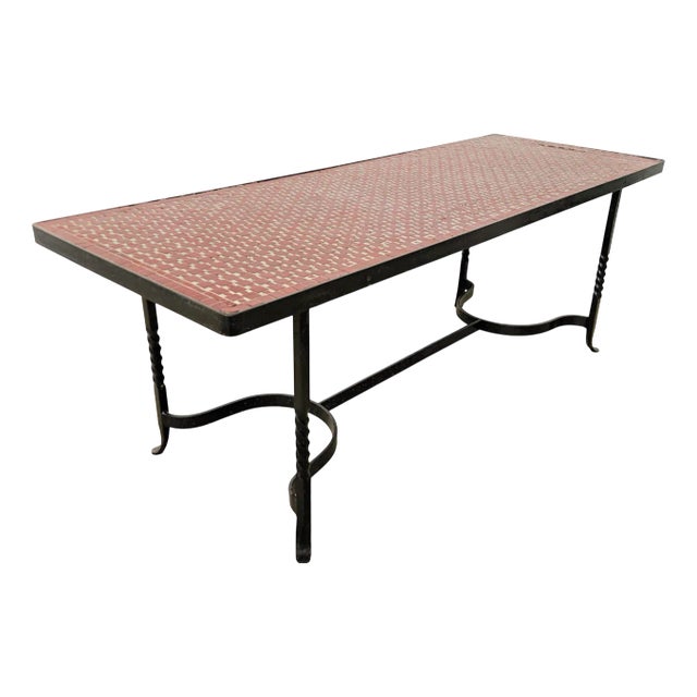 Vintage Ceramic and Iron Living Room Table, 1960s For Sale