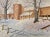Original watercolor painting depicting a New England barn in a winter landscape. Signed and dated by E. Tomasiewicz 1991....