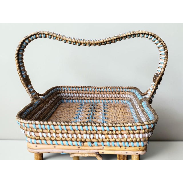 Napoleon III Rattan Serving Bar Cart, 1890s For Sale - Image 6 of 8