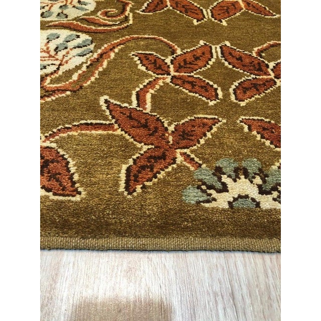 2020s 8x10 Brown Hand-Knotted Wool Floral Trellis European Modern Carpet Rug For Sale - Image 5 of 6