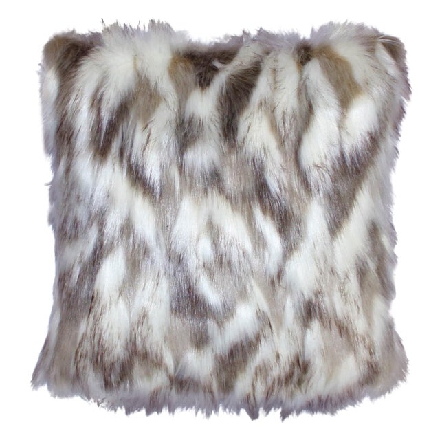 Tibetan Sand Fox Ivory Beige Faux Fur Pillow Cover 18 X 18 Set