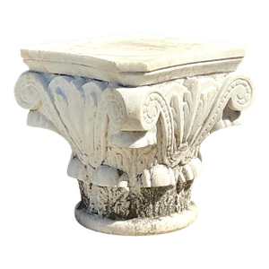 Vintage Carved Marble Column Side Table