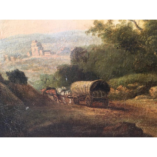 18th Century Old Master Style Landscape Oil Painting by Julius Caesar Ibbetson, Framed For Sale - Image 4 of 11