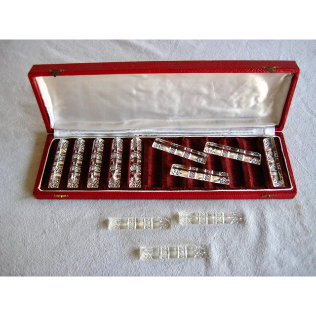 French 1960s French Cut Crystal Baccarat Style Knife Rest Set of Twelve For Sale - Image 3 of 7