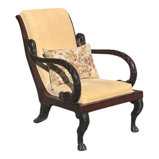 Quatrain for Dessin Fournir Italian Empire Style Serpent Armchair For Sale
