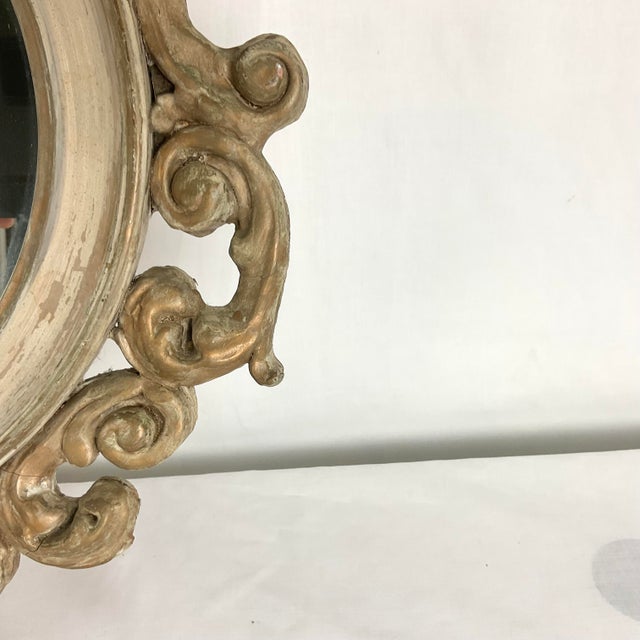 Wood Ancient Italian Small Gesso Mirror Pair For Sale - Image 7 of 14