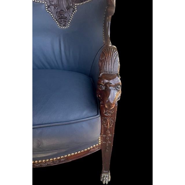 Early 19th Century Russian Empire Style Mahogany Bergère Armchairs - Pair For Sale In Charleston - Image 6 of 18