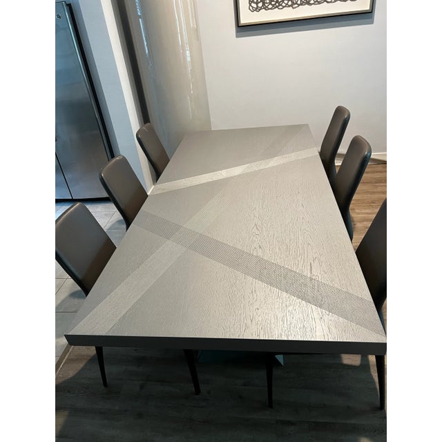 Roche Bobois Trak Dining Table With BuiltIn Extension Chairish