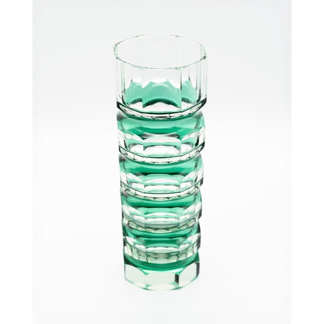 Green Art Deco Style Block Vases from VEB Ilm-Kristall, East Germany, 1960s, Set of 2 For Sale - Image 8 of 18