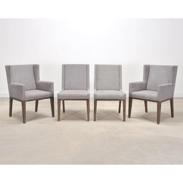 Set of Eight Bernhardt "Linea" Cerused Ash Dining Chairs For Sale - Image 4 of 18