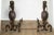 Antique Folk Art Andirons With Chain Mouthed Griffins and Cross Bracket Poker - A Pair For Sale - Image 4 of 4