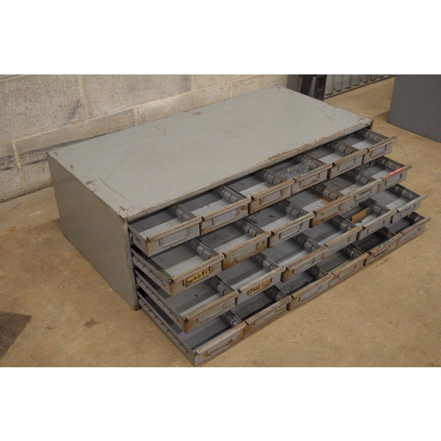 Vintage 24 Drawer Steel Metal Storage Tool Parts Cabinet Organizer