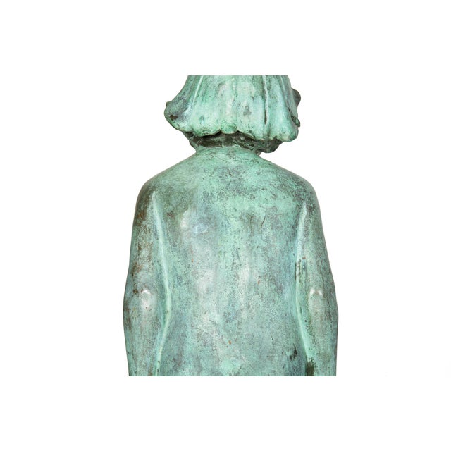 American Art Nouveau Bronze Sculpture of “Wildflower” by Edward Berge For Sale - Image 14 of 18