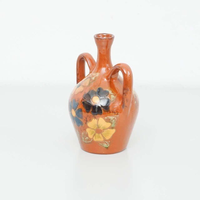 Catalan Hand-Painted Ceramic Vase by Diaz Costa, 1960s For Sale - Image 4 of 13