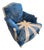 Union Jack Lounge Chair with Carved Frame and Custom Painted Velvet For Sale