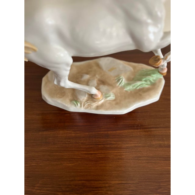 White Mid 20th Century Wien Austria Porcelain Stallion Sculpture For Sale - Image 8 of 8