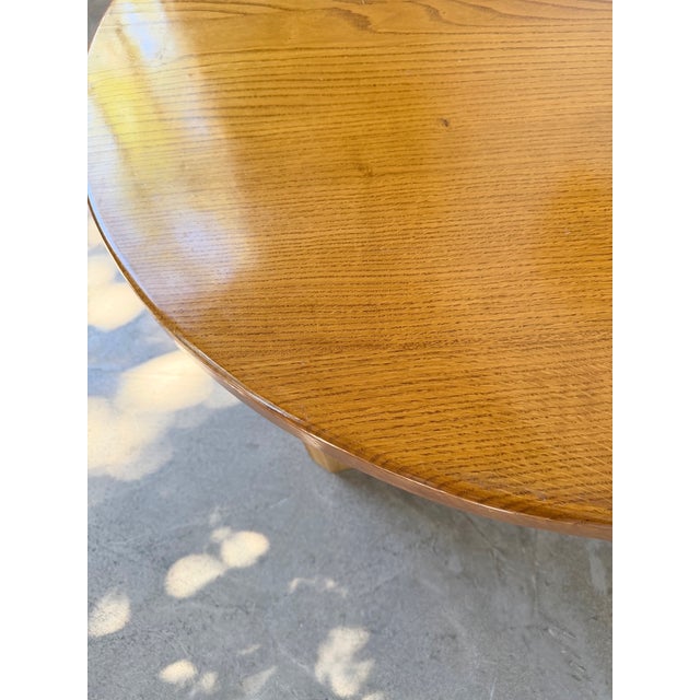 Vintage Round Tripod Coffee Table in Oak, 1950 For Sale - Image 18 of 18