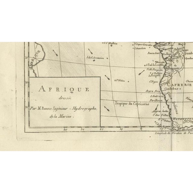 Africa Map by Rigobert Bonne, 1780 For Sale - Image 9 of 10