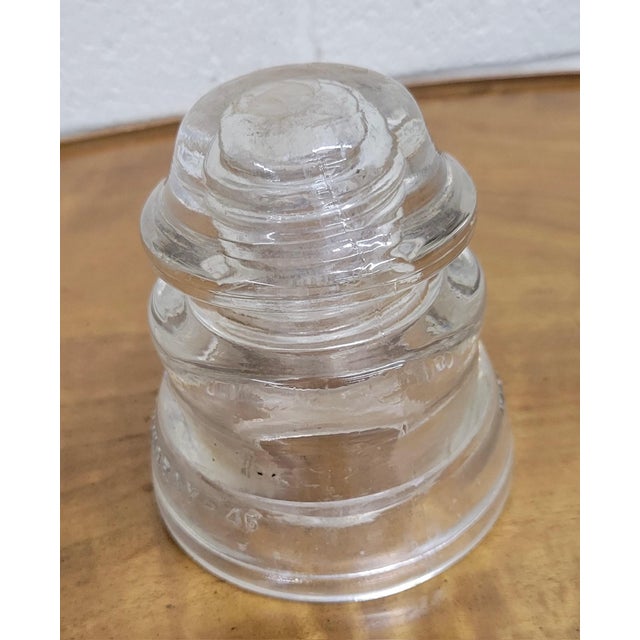 Vintage Hemingray 45 Clear Glass Insulator For Sale - Image 11 of 12