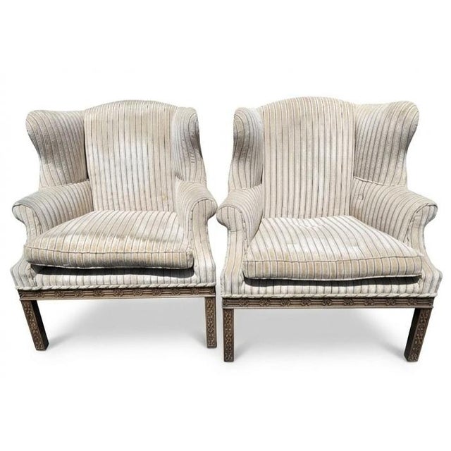 Dennis and Leen Wing Chairs For Sale - Image 4 of 5