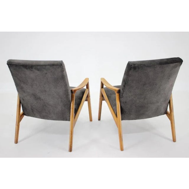 Wood Beech Armchairs, Czechoslovakia, 1960s For Sale - Image 7 of 13