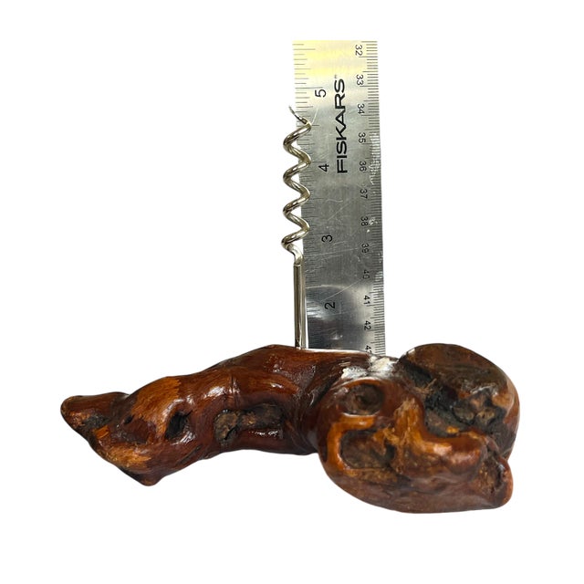 Vintage French Burled Grapevine Corkscrew Bottle Opener For Sale - Image 9 of 10