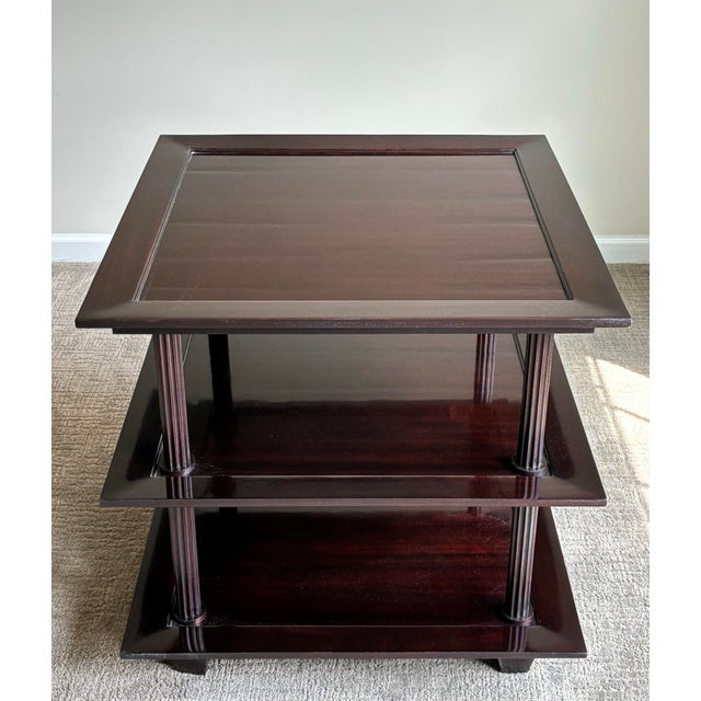 Baker Furniture Company Late 20th Century Baker Furniture Barbara Barry Mahogany 3 Tier Etagere Side Table For Sale - Image 4 of 8
