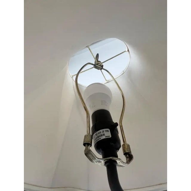 Rustic Style Flying Trout Table Lamp With Bronzed Base and Faux Leather Shade For Sale - Image 12 of 18