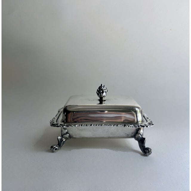 Traditional Vintage Seranco Silver Plate Covered Butter Dish For Sale - Image 3 of 18
