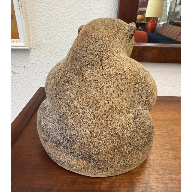 Mid-Century Modern 1970s Inuit Wilson Oozeva Carving of Polar Bear For Sale - Image 3 of 11