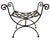 Neoclassical 1940s Neoclassical Blacksmith Wrought Iron and Brass Curule Bench For Sale - Image 3 of 10