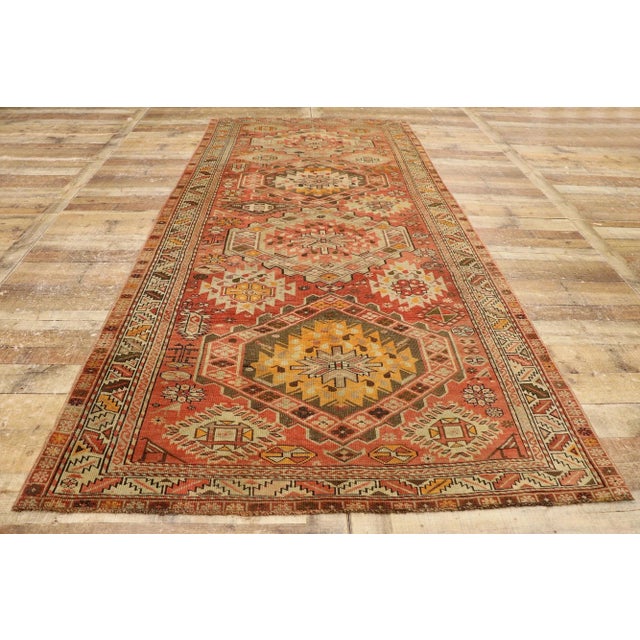Textile Late 20th Century Vintage Turkish Oushak Rug - 04'09 X 10'02 For Sale - Image 7 of 8