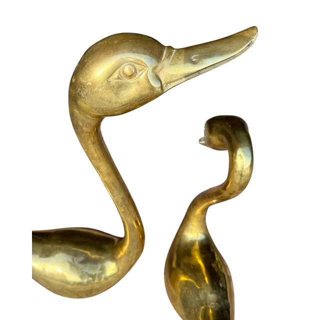 Metal Magnificant, Mid-Century, Brass Swans For Sale - Image 7 of 7