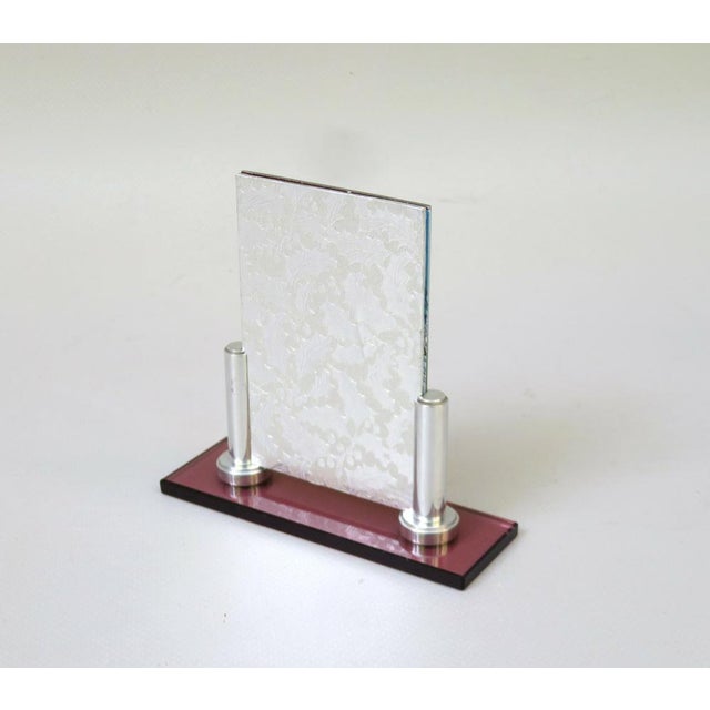Art Deco Picture Frame in Glass & Aluminum, 1920s For Sale - Image 4 of 16