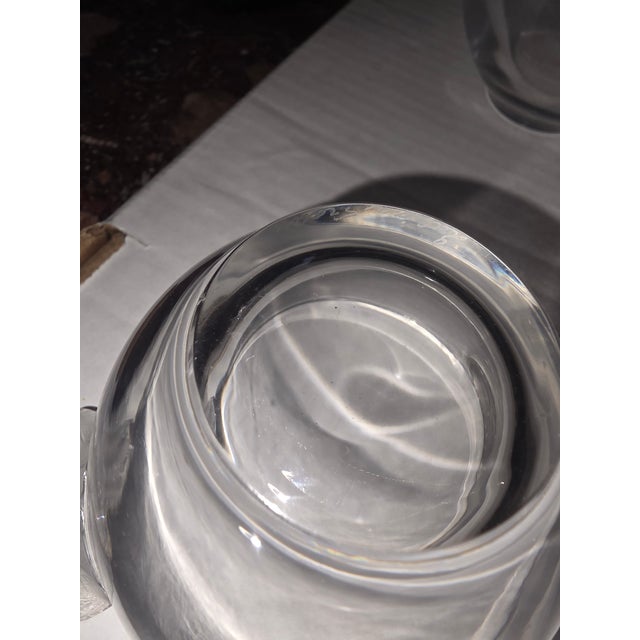 Transparent 1960s Pair of Lalique Honfleur Sherberts and Saucer Plates For Sale - Image 8 of 9