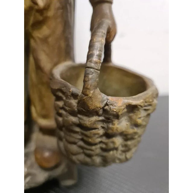 Sculpture Vase in Painted Terracotta, 1920s For Sale - Image 6 of 11