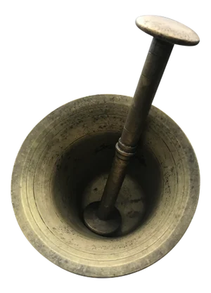Vintage Early 1900's Hand Hammered European Brass Mortar and Pestle